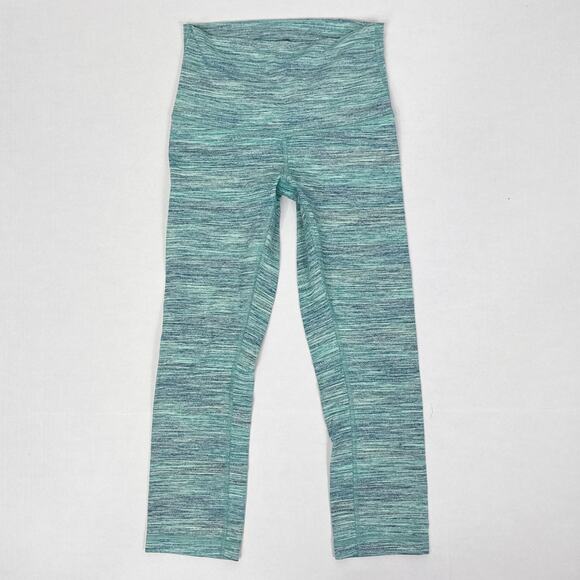 Lululemon Wunder Under Hi Rise Crop Teal Space Dye Camo - Picture 3 of 9